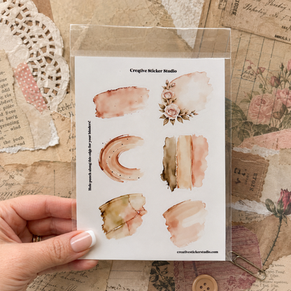 Sticker Sheet Set of 2 - Cozy Reader Junk Journal Floral
