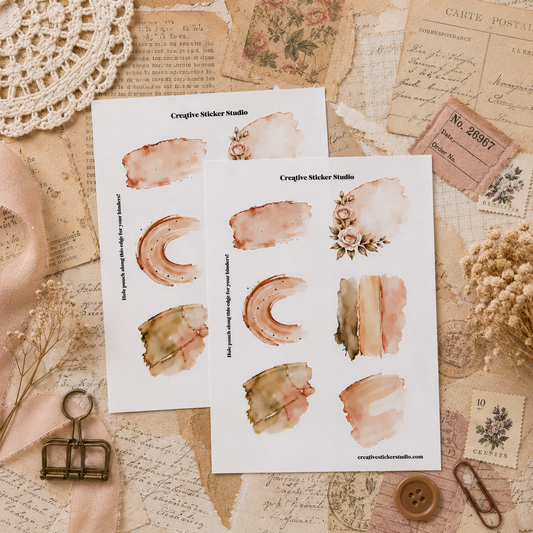 Sticker Sheet Set of 2 - Cozy Reader Junk Journal Floral