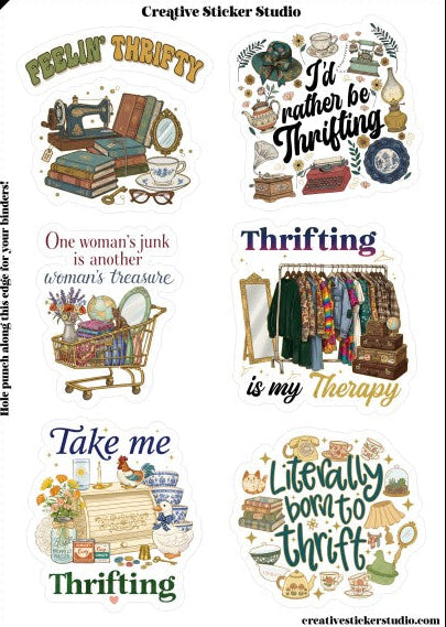 Sticker Sheet Set of 2 - Feelin' Thrifty