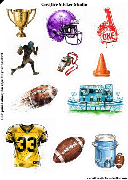 Sticker Sheet Set of 2 - Football #1 Fan