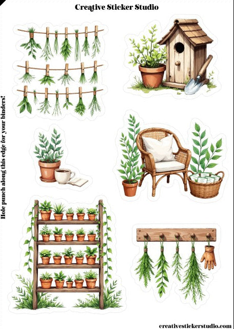 Sticker Sheet Set of 2 - Garden Therapy Herbs