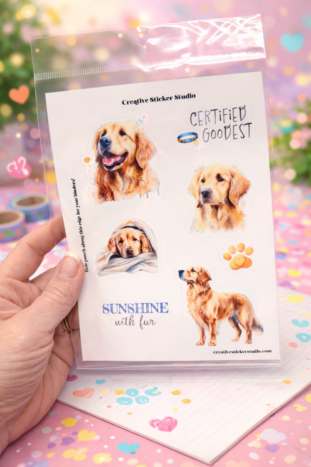Sticker Sheet Set of 2 - Golden Retriever