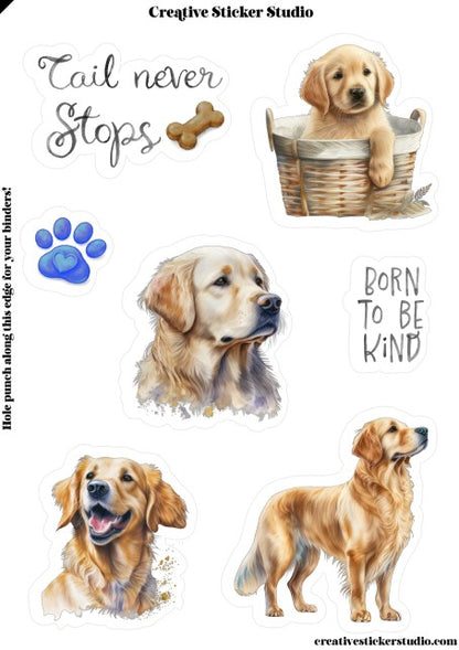 Sticker Sheet Set of 2 - Golden Retriever