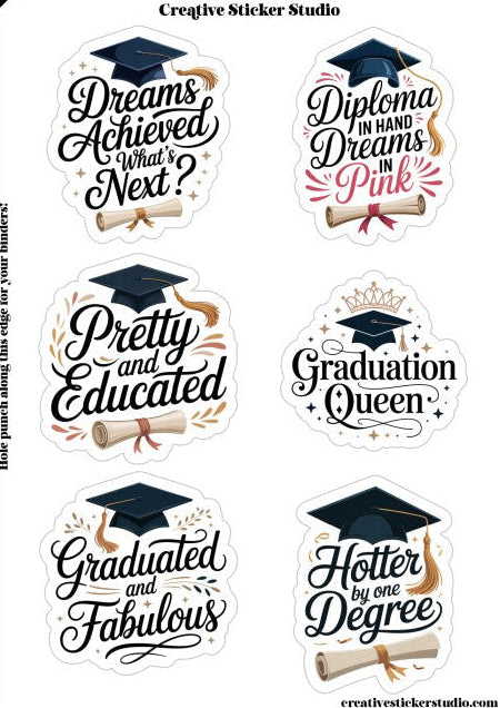 Sticker Sheet Set of 2 - Graduation Queen