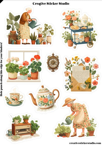 Sticker Sheet Set of 2 - Grandmacore Gardening