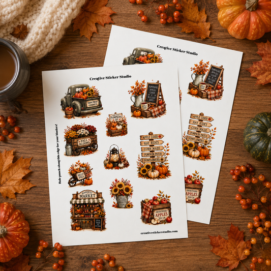 Sticker Sheet Set of 2 - Harvest Market Goodness
