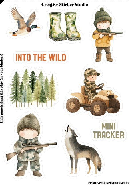Sticker Sheet Set of 2 - Hunting Mini Tracker
