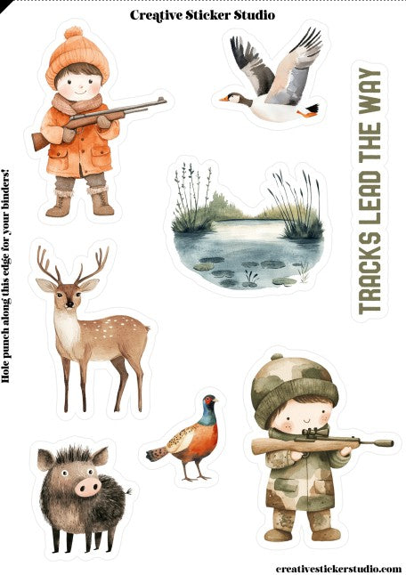 Sticker Sheet Set of 2 - Hunting Tracks