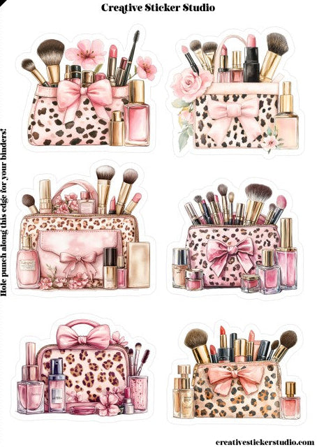 Sticker Sheet Set of 2 - Glam Makeup Bags