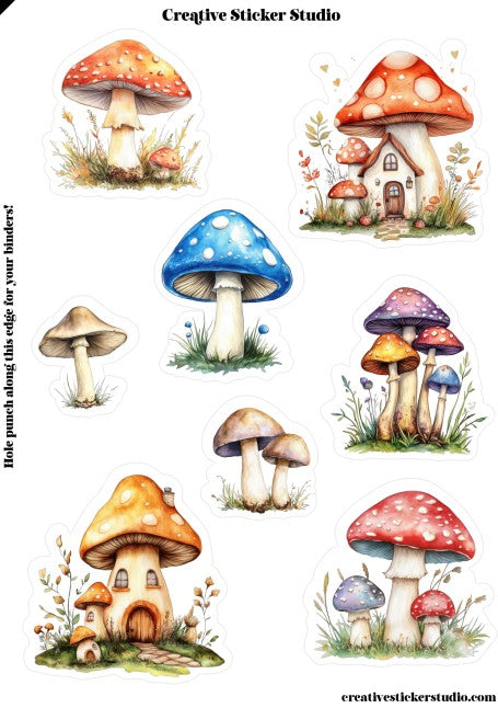 Sticker Sheet Set of 2 - Mushies