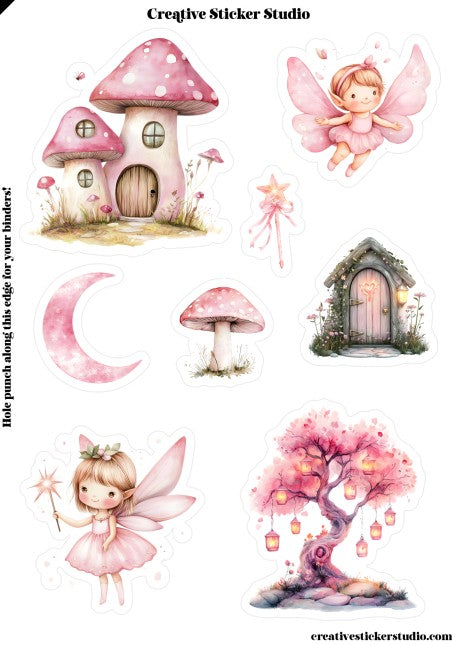 Sticker Sheet Set of 2 - Pink Fairies