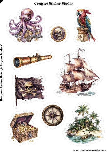 Sticker Sheet Set of 2 - Pirates