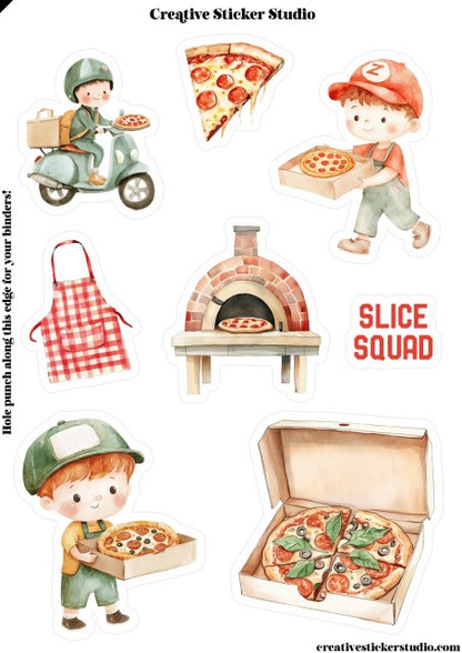 Sticker Sheet Set of 2 - Pizza Slice