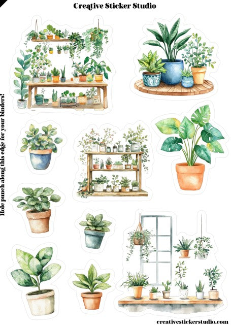 Sticker Sheet Set of 2 - House Plants