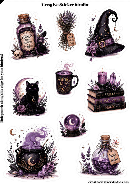 Sticker Sheet Set of 2 - Practical Magic Witches Brew