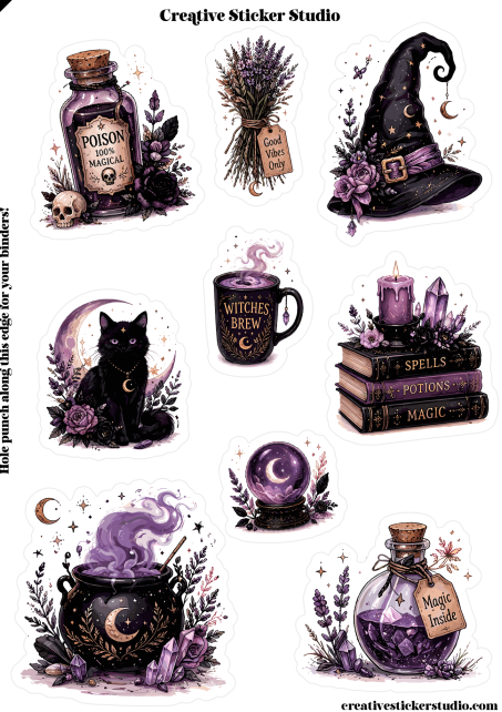 Sticker Sheet Set of 2 - Practical Magic Witches Brew