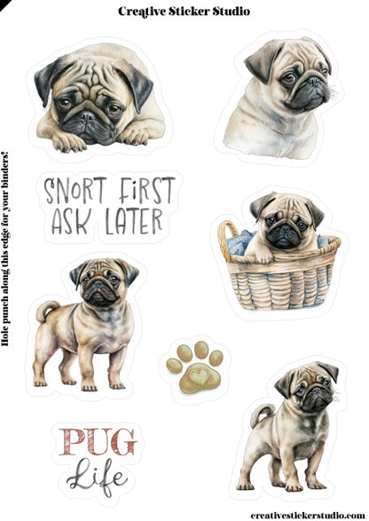 Sticker Sheet Set of 2 - Pug Life