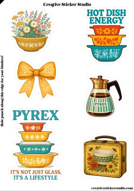 Sticker Sheet Set of 2 - Vintage Bowls Gold