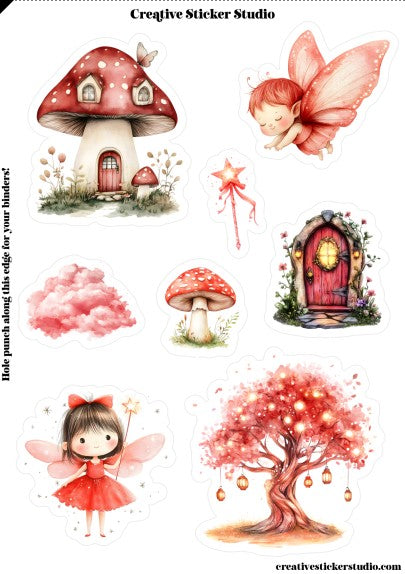 Sticker Sheet Set of 2 - Red Fairies