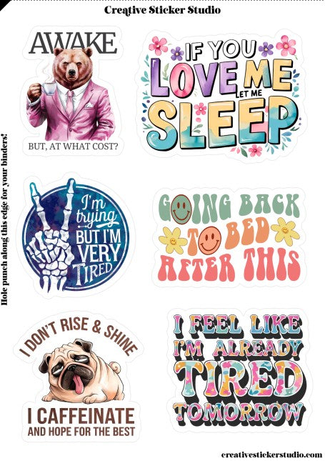 Sticker Sheet Set of 2 - Sassy Sleeper