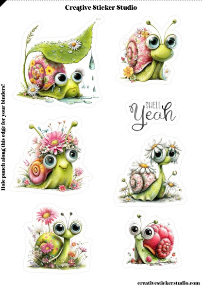 Sticker Sheet Set of 2 - Quirky Snail Shell Yeah