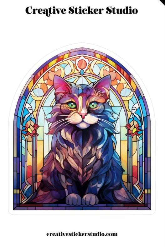 XLARGE Sticker - Stained Glass Cat