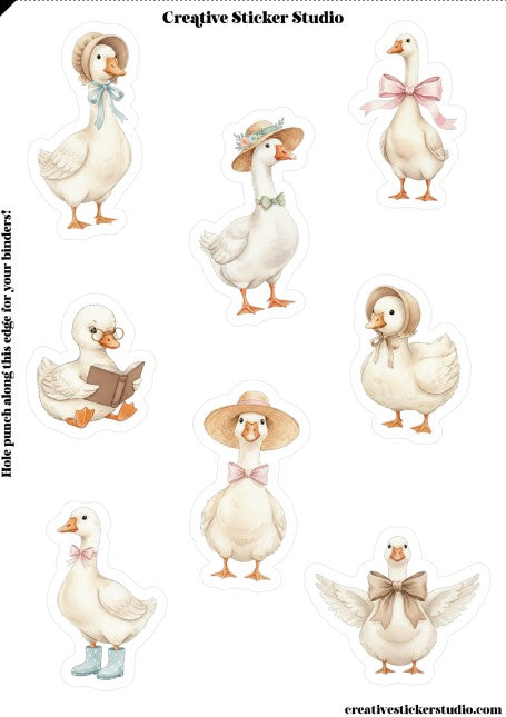 Sticker Sheet Set of 2 - Sweet Geese