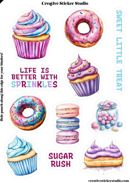 Sticker Sheet Set of 2 - Sweet Sprinkles