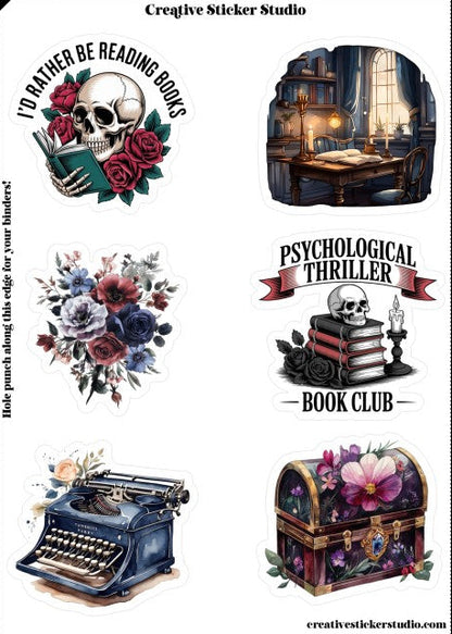 Sticker Sheet Set of 2 - Books Thriller