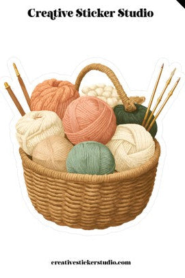 XLARGE Sticker - Knitting Basket